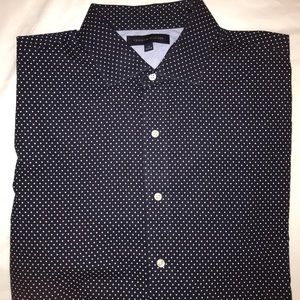 Tommy Hilfiger Navy Polka Dot Button Up